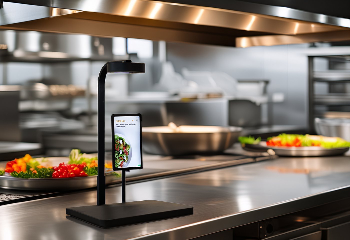 Metafoodx tracking station in a commercial kitchen